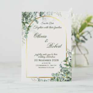 Elegante Eukalyptus-Hochzeitseinladung Einladung