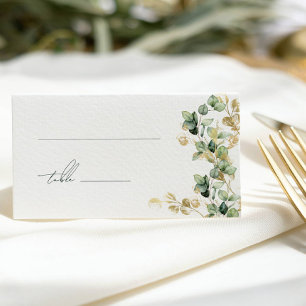 Elegante Eukalyptus-Hochzeitsplatzkarten