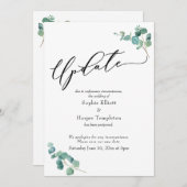 Elegante Eukalyptus - Hochzeitsupdate-Karte aufges Einladung (Vorne/Hinten)