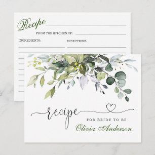 Elegante Eukalyptus-Junggesellinnenabschied-Rezept Postkarte