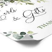 Elegante Eukalyptus-Karten und Geschenke für Hochz Poster (Ecke)