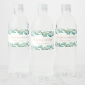 Elegante Eukalyptus Kranz Wasserflaschenetikett (Flaschen)