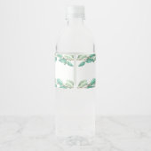 Elegante Eukalyptus Kranz Wasserflaschenetikett (Rückseite)