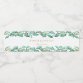 Elegante Eukalyptus Kranz Wasserflaschenetikett (Einzelnes Label)