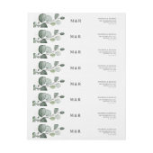 Elegante Eukalyptus Monogram-Rücksendeadresse (Bogen)