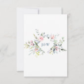 Elegante Eukalyptus Pink Blush Rose Hochzeit RSVP Karte (Rückseite)