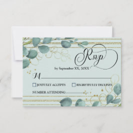 Elegante Eukalyptus Response Card RSVP Karte