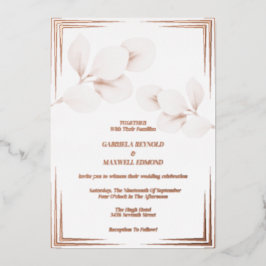 Elegante Eukalyptus Rose Gold Wedding Folieneinladung