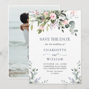 Elegante Eukalyptus-Rosen-Hochzeit Save The Date