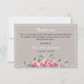 Elegante Eukalyptus-Rosen-Trauerfloristik Dankeskarte (Vorderseite)