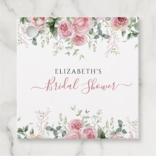 Elegante Eukalyptus & Roses Einladung Geschenkanhänger