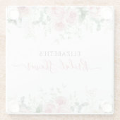 Elegante Eukalyptus & Roses Einladung Glasuntersetzer (Rückseite)