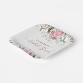 Elegante Eukalyptus & Roses Einladung Pappteller (Gewinkelt)