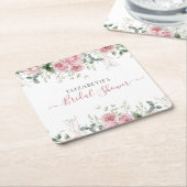 Elegante Eukalyptus & Roses Einladung Rechteckiger Pappuntersetzer (angewinkelt)