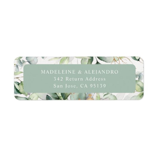 Elegante Eukalyptus-Rücksendeadresse (Vorne)
