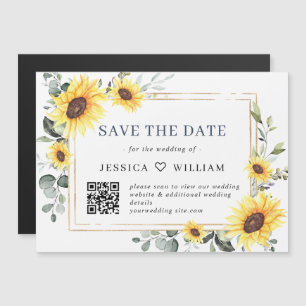Elegante Eukalyptus Save-the-Date QR Magnetkarte