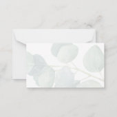 Elegante Eukalyptus Script Monogram Initials Mitteilungskarte (Rückseite)