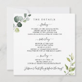 Elegante Eukalyptus Sunflowers Bachelorette Einladung (Rückseite)