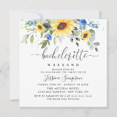 Elegante Eukalyptus Sunflowers Bachelorette Einladung (Vorderseite)