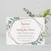 Elegante Eukalyptus-Taufe oder wahre Sehnsucht Folieneinladung (Stehend vorne)