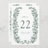 Elegante Eukalyptus-Tischnummern (Vorne/Hinten)