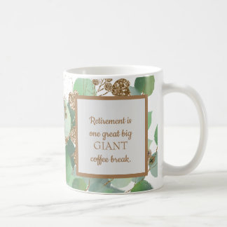 Elegante Eukalyptus- und Gold-Pensionskaffee-Tasse Kaffeetasse