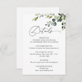 Elegante Eukalyptus Watercolor Hochzeitsstimmung Begleitkarte (Vorne/Hinten)