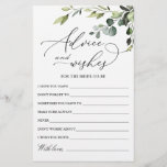 Elegante Eukalyptus Watercolor Wish Card<br><div class="desc">Eukalyptus Watercolor wünscht & berät Karte. Personalisieren Sie mit der Braut zu sein Name und Datum der Dusche. Für weitere Anpassungen klicken Sie bitte auf den Link "Weiter anpassen". Wenn Sie Hilfe benötigen,  kontaktieren Sie mich bitte.</div>