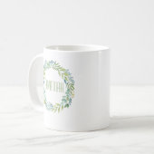 Elegante Eukalyptus Watercolor Wreath Tasse (Vorderseite Links)