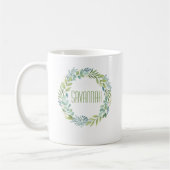 Elegante Eukalyptus Watercolor Wreath Tasse (Links)