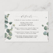 Elegante Eukalyptus Wedding Details Card Begleitkarte (Vorderseite)