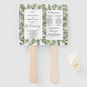 Elegante Eukalyptus Wedding Zeremony Program Hand Fächer (Vorne und Hinten)