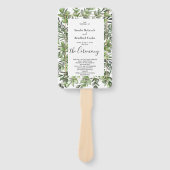 Elegante Eukalyptus Wedding Zeremony Program Hand Fächer (Vorderseite)