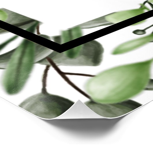 Elegante Eukalyptus Wedding Zeremony Program Hand Poster (Ecke)