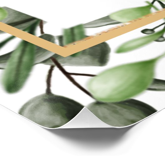 Elegante Eukalyptus Wedding Zeremony Program Hand Poster (Ecke)