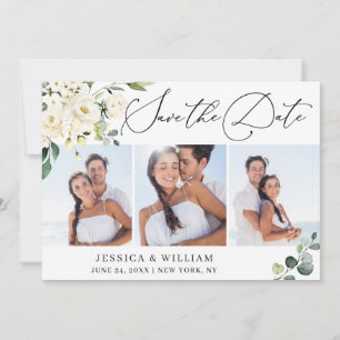 Elegante Eukalyptus Weiße Rosen 3 FOTO Hochzeit Save The Date