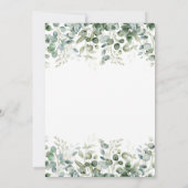 Elegante Eukalyptus White Probe Dinner Card Einladung (Rückseite)