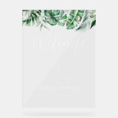 Elegante Eukalyptusgrün Hochzeitssyndikat Acrylschild (Vorderseite)