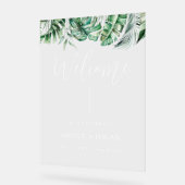 Elegante Eukalyptusgrün Hochzeitssyndikat Acrylschild (Winkel)