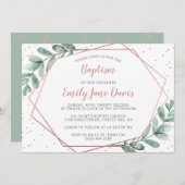 Elegante Eukalyptustaufe oder Weihnachten Einladung (Vorne/Hinten)