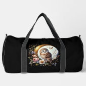 Elegante Eule auf dem Goldenen Mond Duffle Bag (Vorderseite)