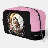 Elegante Eule auf dem Goldenen Mond Waschbeutel (Rechte Ecke)