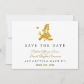 Elegante Europe Map Zielort Gold Wedding Save The Date (Vorderseite)