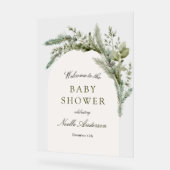 Elegante Evergreen Arch Baby Shower Willkommen Acrylschild (Winkel)