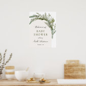 Elegante Evergreen Arch Baby Shower Willkommen Poster (Küche)
