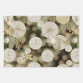 Elegante Evergreen Collection Elfenbein und Gold Geschenkpapier Set (Vorderseite 2)