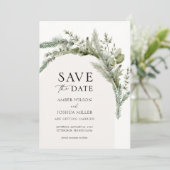 Elegante Evergreen Winter Wedding Save the Date Einladung (Stehend Vorderseite)
