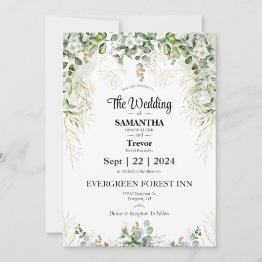 Elegante Ewigkeit: Kommen Sie zu unserem Hochzeits Einladung (Vorderseite)