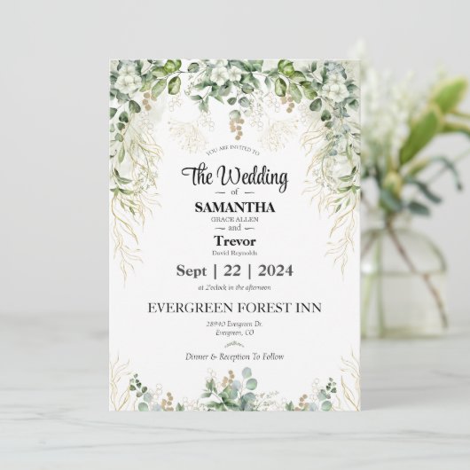 Elegante Ewigkeit: Kommen Sie zu unserem Hochzeits Einladung (Stehend Vorderseite)