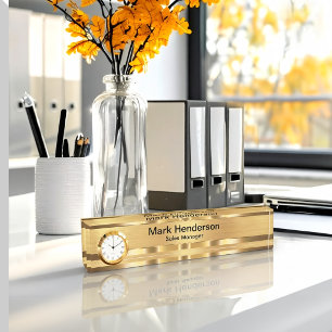 Elegante Executive Gold-Ton Geschenk-Schreibtisch- Namensplakette